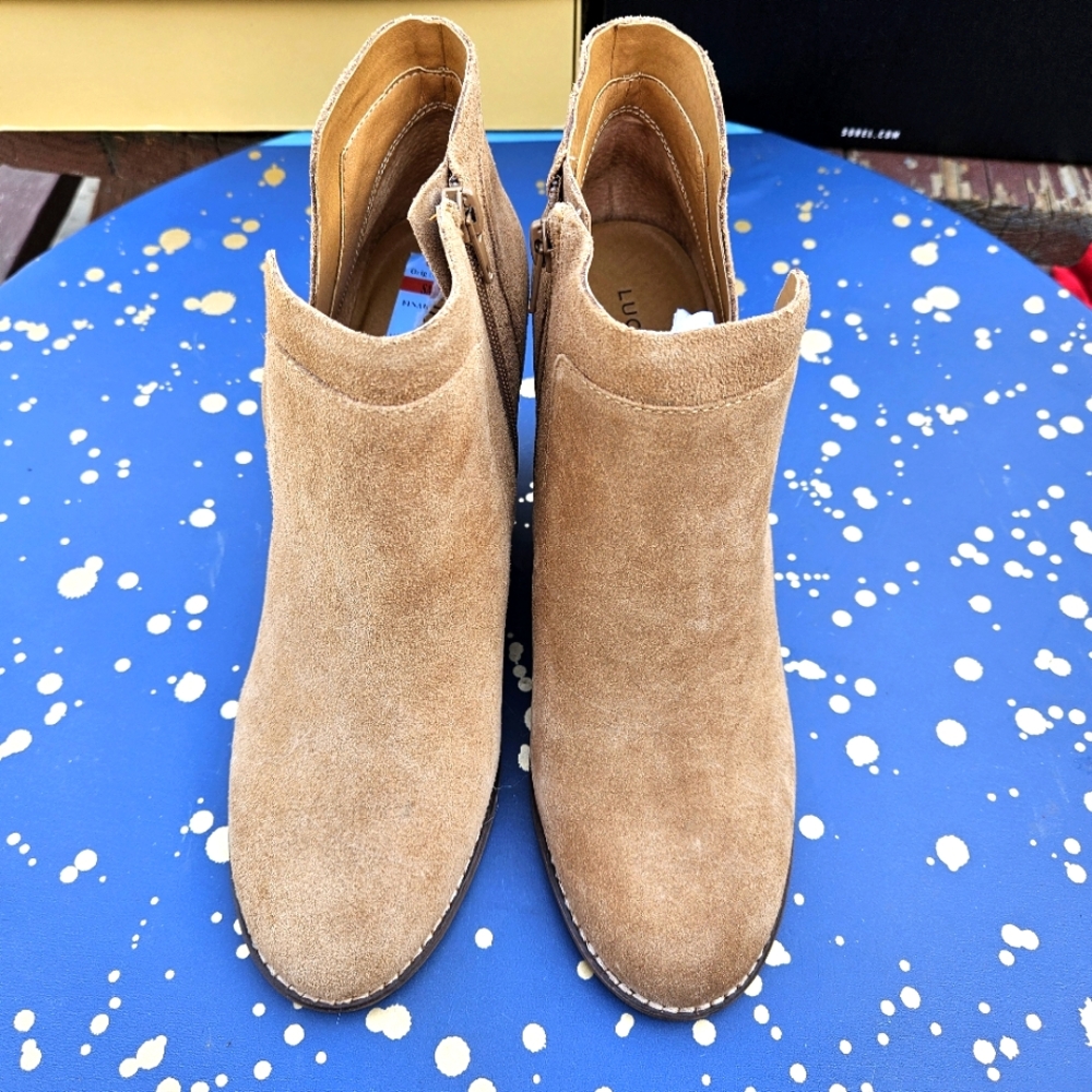 Lucky Brand LK-Yabba Oiled Suede Booties Size 10 - Picture 7 of 16